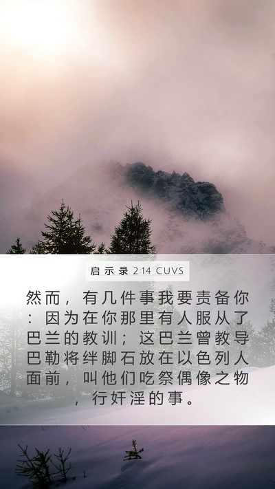 启 示 录 2:14 CUVS Bible Verse Image