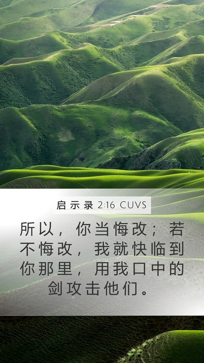启 示 录 2:16 CUVS Bible Verse Image