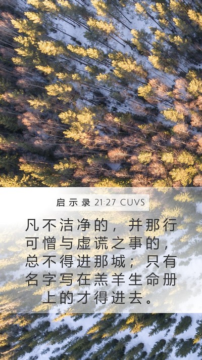 启 示 录 21:27 CUVS Bible Verse Image