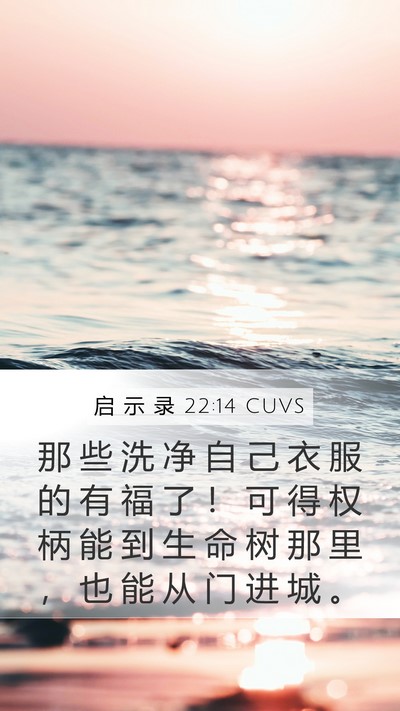 启 示 录 22:14 CUVS Bible Verse Image