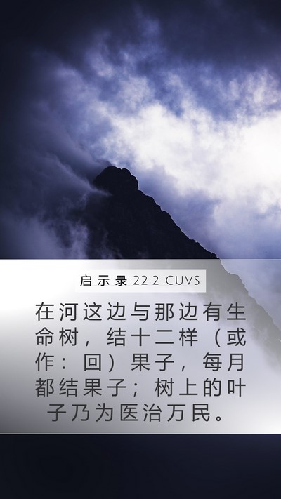 启 示 录 22:2 CUVS Bible Verse Image