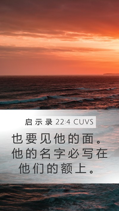 启 示 录 22:4 CUVS Bible Verse Image