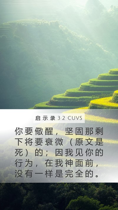 启 示 录 3:2 CUVS Bible Verse Image