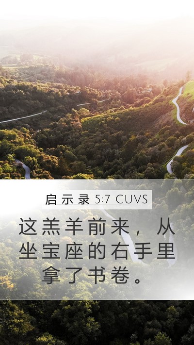 启 示 录 5:7 CUVS Bible Verse Image