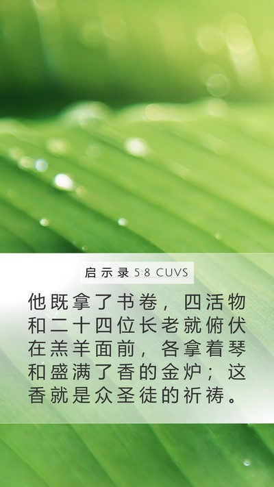 启 示 录 5:8 CUVS Bible Verse Image