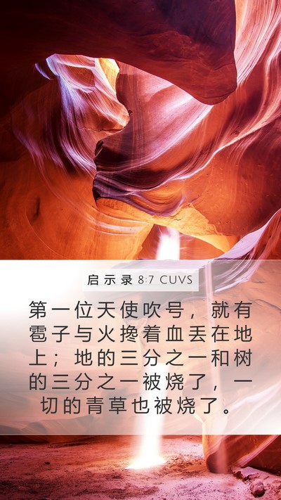启 示 录 8:7 CUVS Bible Verse Image
