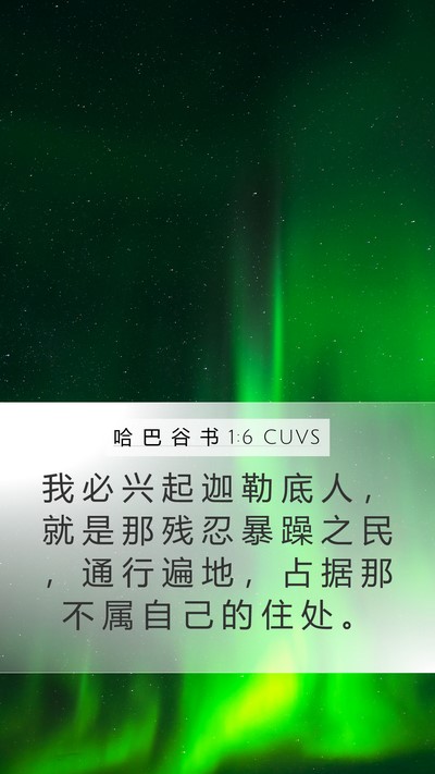 哈 巴 谷 书 1:6 CUVS Bible Verse Image
