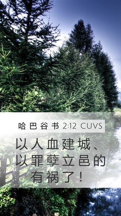 哈 巴 谷 书 2:12 CUVS Bible Verse Image