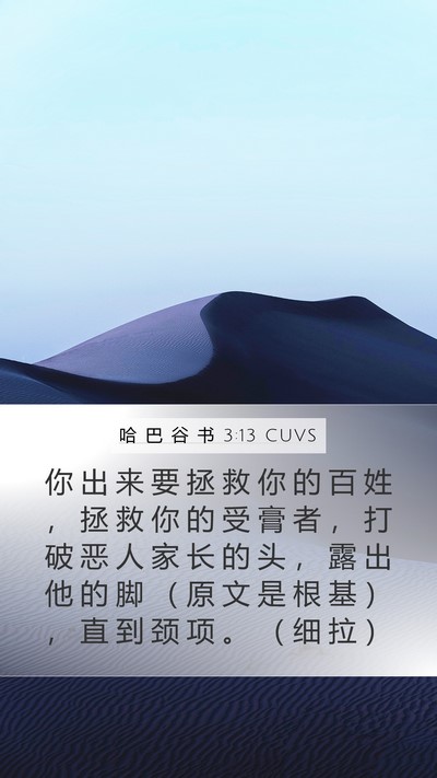 哈 巴 谷 书 3:13 CUVS Bible Verse Image
