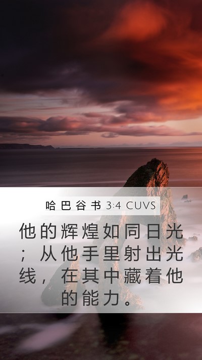 哈 巴 谷 书 3:4 CUVS Bible Verse Image