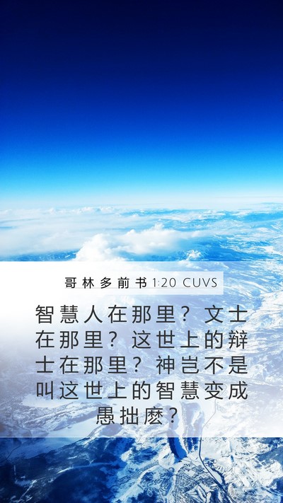 哥 林 多 前 书 1:20 CUVS Bible Verse Image