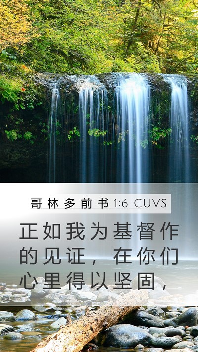 哥 林 多 前 书 1:6 CUVS Mobile Phone Wallpaper - 正 如 我 为 基 督 作 的 见 证 ， 在 - Mobile Bible Verse Wallpaper