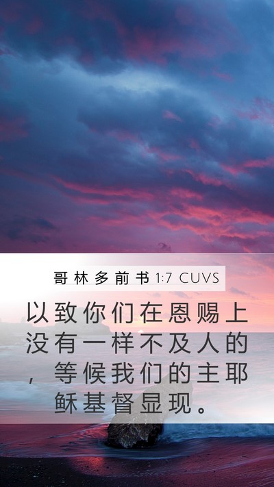 哥 林 多 前 书 1:7 CUVS Bible Verse Image
