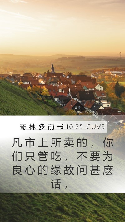 哥 林 多 前 书 10:25 CUVS Bible Verse Image