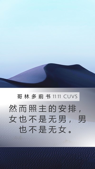 哥 林 多 前 书 11:11 CUVS Bible Verse Image
