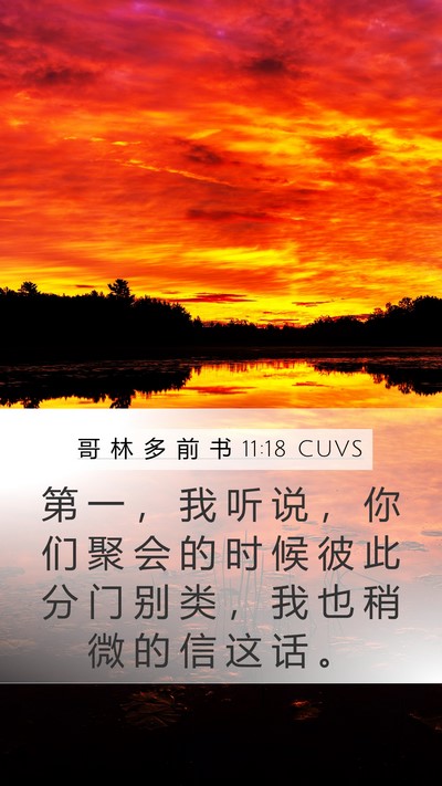 哥 林 多 前 书 11:18 CUVS Bible Verse Image