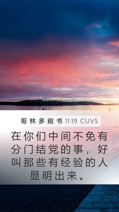 哥 林 多 前 书 11:19 CUVS Bible Verse Image