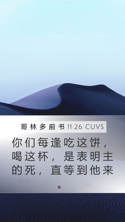 哥 林 多 前 书 11:26 CUVS Bible Verse Image