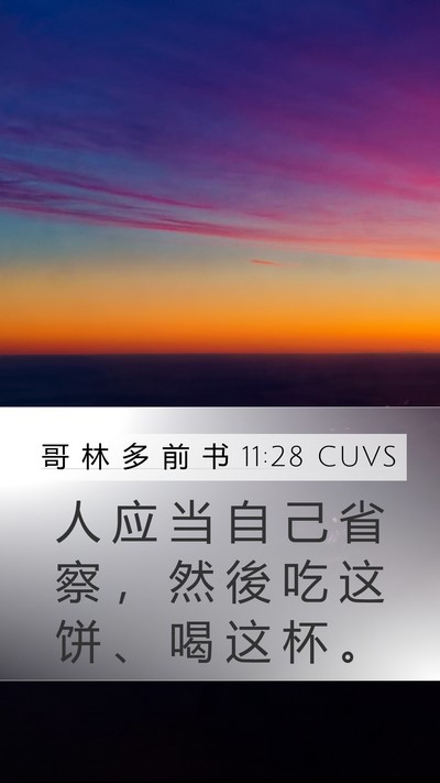 哥 林 多 前 书 11:28 CUVS Bible Verse Image