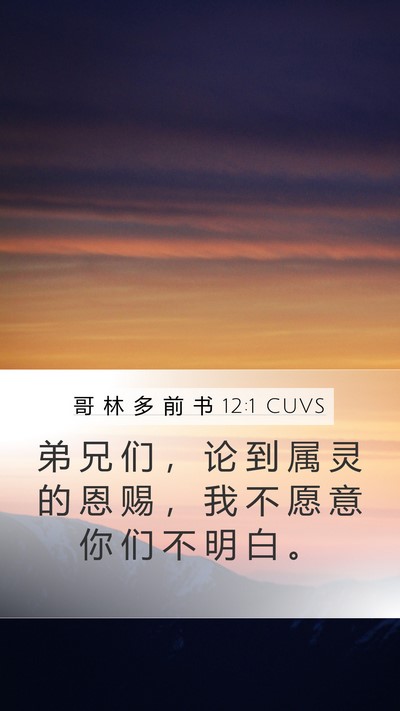 哥 林 多 前 书 12:1 CUVS Bible Verse Image