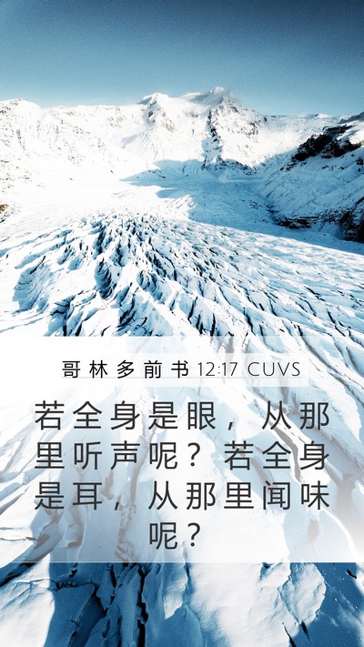 哥 林 多 前 书 12:17 CUVS Mobile Phone Wallpaper - 若 全 身 是 眼 ， 从 那 里 听 声 呢 - Mobile Bible Verse Wallpaper