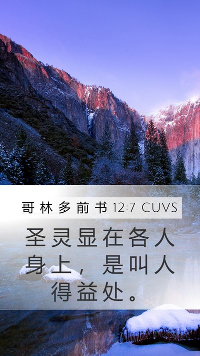 哥 林 多 前 书 12:7 CUVS Bible Verse Image