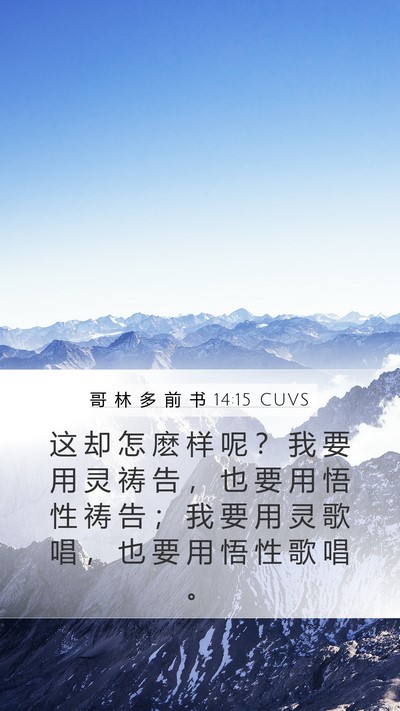 哥 林 多 前 书 14:15 CUVS Bible Verse Image