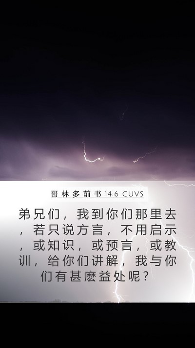 哥 林 多 前 书 14:6 CUVS Bible Verse Image