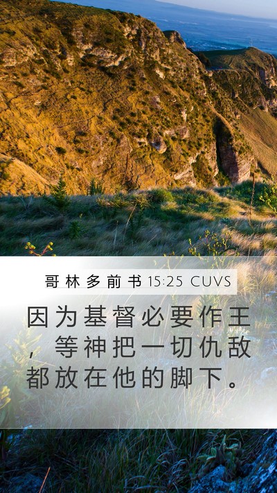 哥 林 多 前 书 15:25 CUVS Bible Verse Image