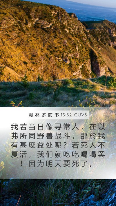 哥 林 多 前 书 15:32 CUVS Bible Verse Image