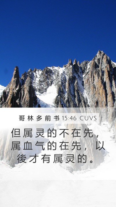 哥 林 多 前 书 15:46 CUVS Bible Verse Image