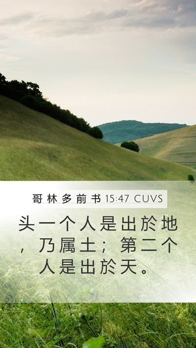 哥 林 多 前 书 15:47 CUVS Bible Verse Image