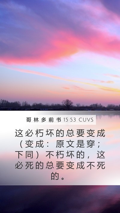 哥 林 多 前 书 15:53 CUVS Bible Verse Image