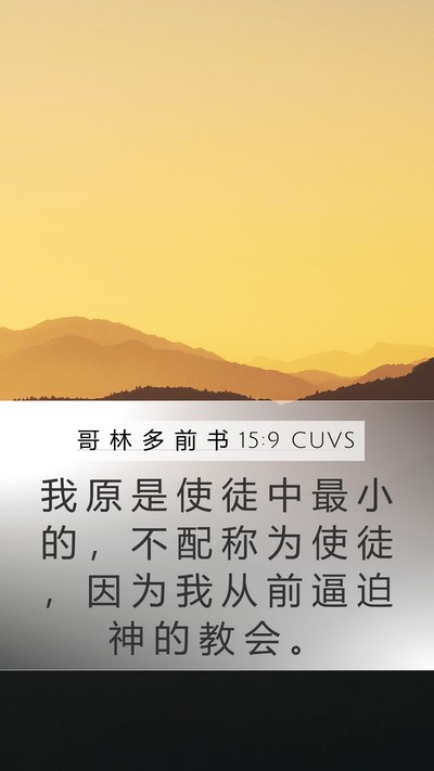 哥 林 多 前 书 15:9 CUVS Bible Verse Image