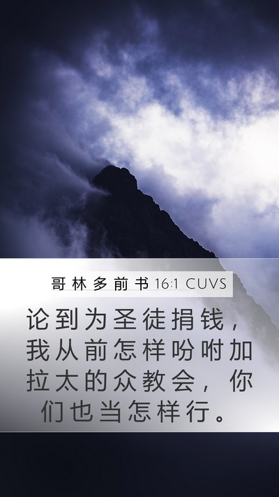 哥 林 多 前 书 16:1 CUVS Bible Verse Image