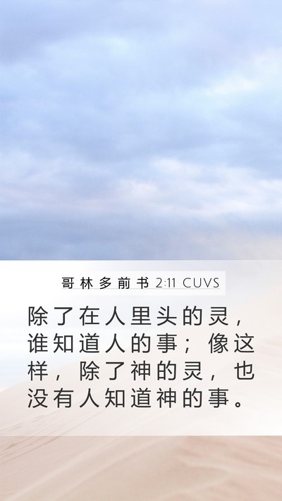 哥 林 多 前 书 2:11 CUVS Bible Verse Image