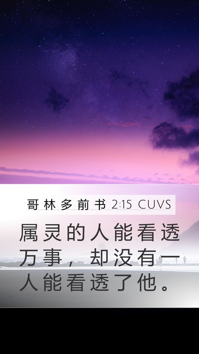 哥 林 多 前 书 2:15 CUVS Bible Verse Image