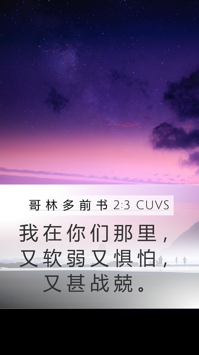 哥 林 多 前 书 2:3 CUVS Bible Verse Image