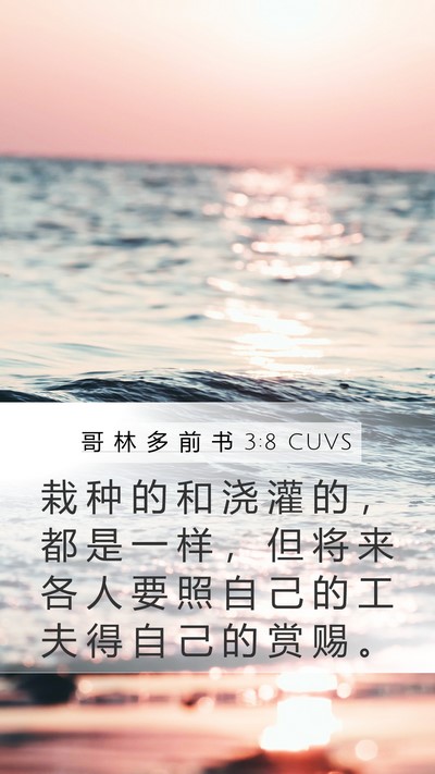 哥 林 多 前 书 3:8 CUVS Bible Verse Image