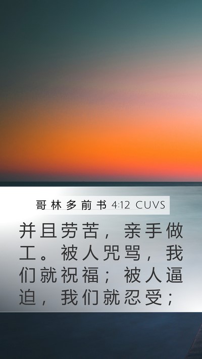 哥 林 多 前 书 4:12 CUVS Bible Verse Image