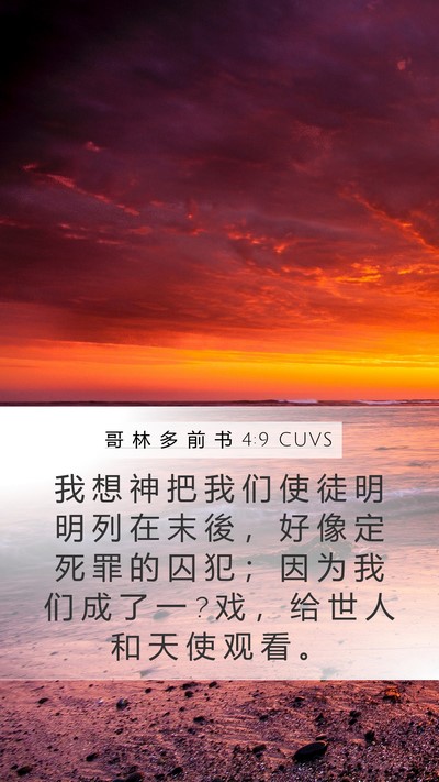 哥 林 多 前 书 4:9 CUVS Bible Verse Image