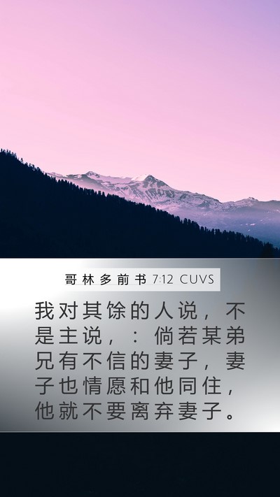 哥 林 多 前 书 7:12 CUVS Bible Verse Image