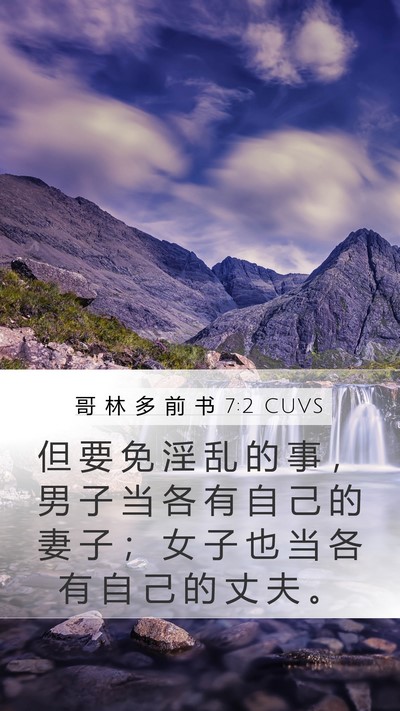 哥 林 多 前 书 7:2 CUVS Bible Verse Image