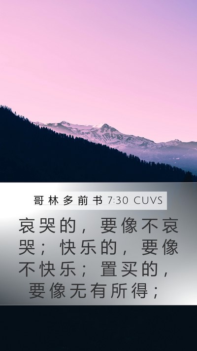 哥 林 多 前 书 7:30 CUVS Bible Verse Image