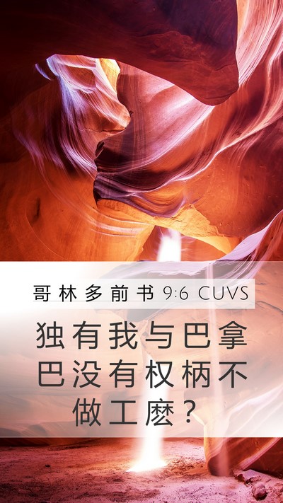 哥 林 多 前 书 9:6 CUVS Bible Verse Image