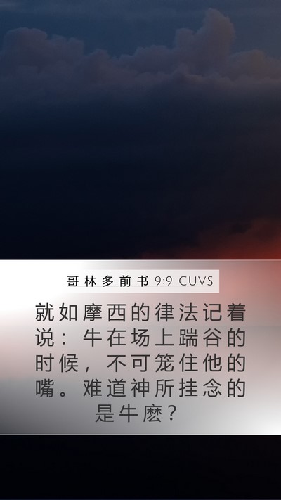 哥 林 多 前 书 9:9 CUVS Bible Verse Image
