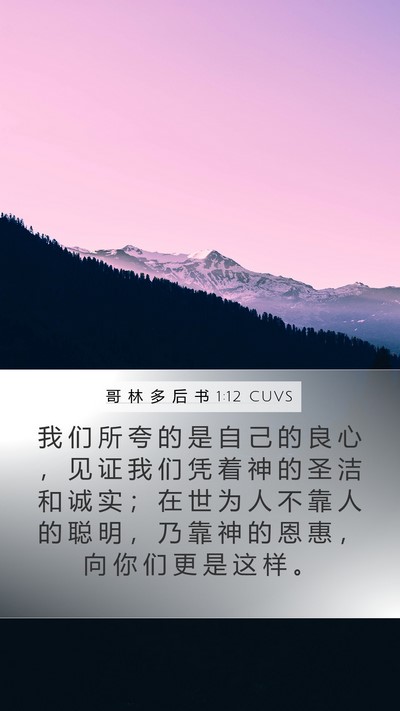 哥 林 多 后 书 1:12 CUVS Bible Verse Image