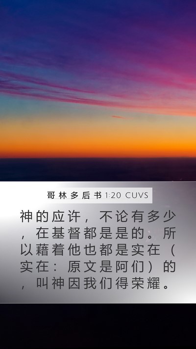 哥 林 多 后 书 1:20 CUVS Bible Verse Image