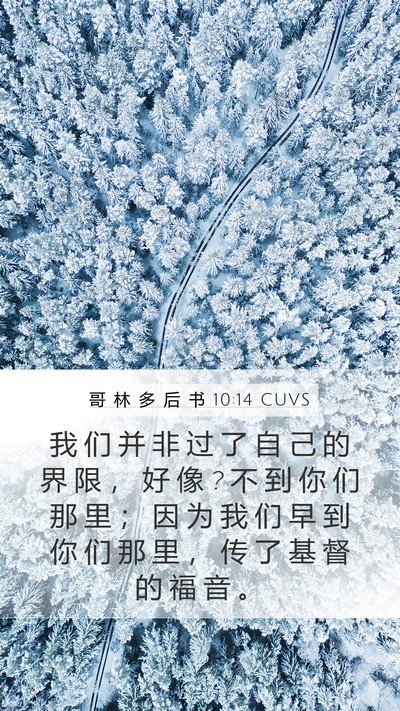 哥 林 多 后 书 10:14 CUVS Bible Verse Image
