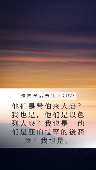 哥 林 多 后 书 11:22 CUVS Bible Verse Image